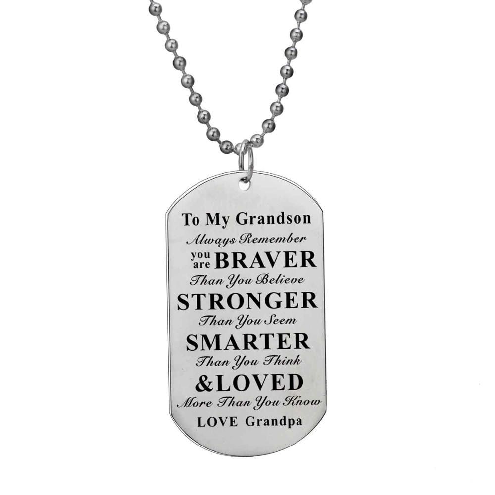 To My Son Daughter Grandson Granddaughter Nephew Niece Stainless Steel Pendant Beaded Necklace Inspirational Gift Family Jewelry