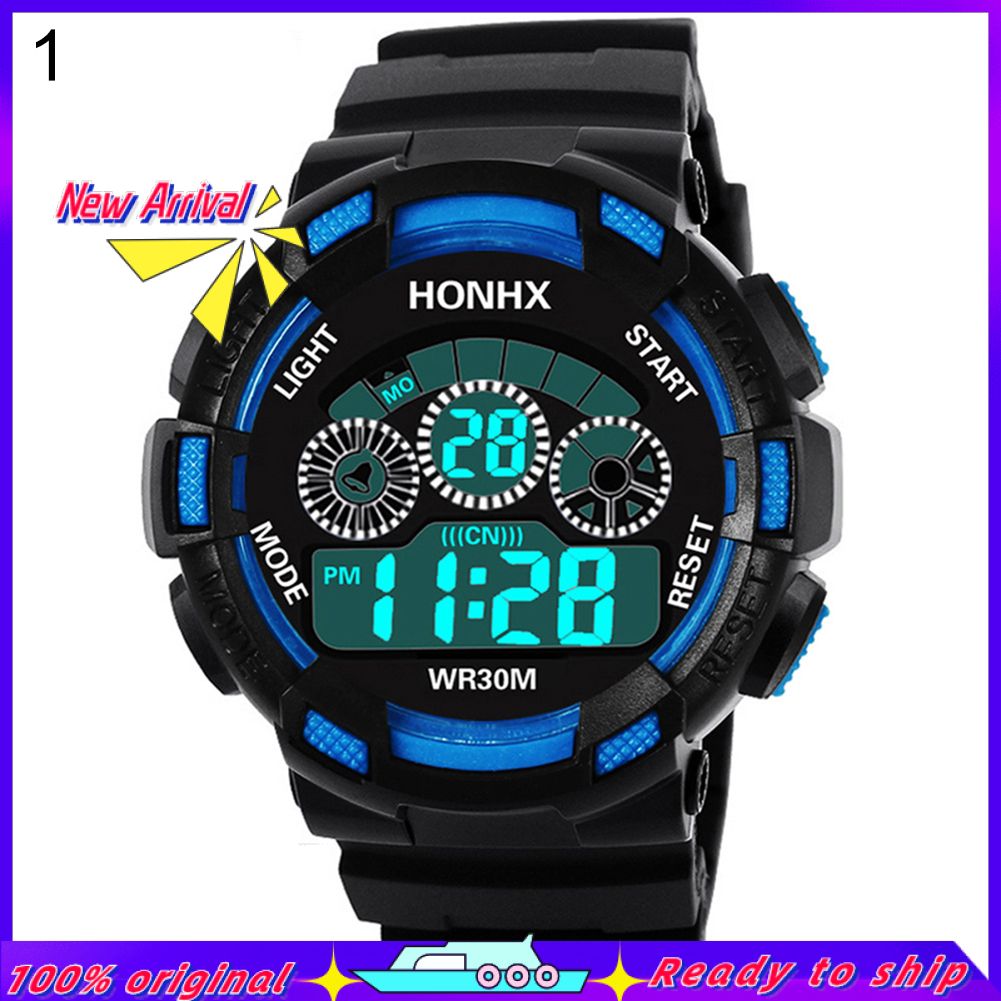Fashion Men Outdoor Sport Alarm Week Date Digital Backlight Wrist Watch Gift