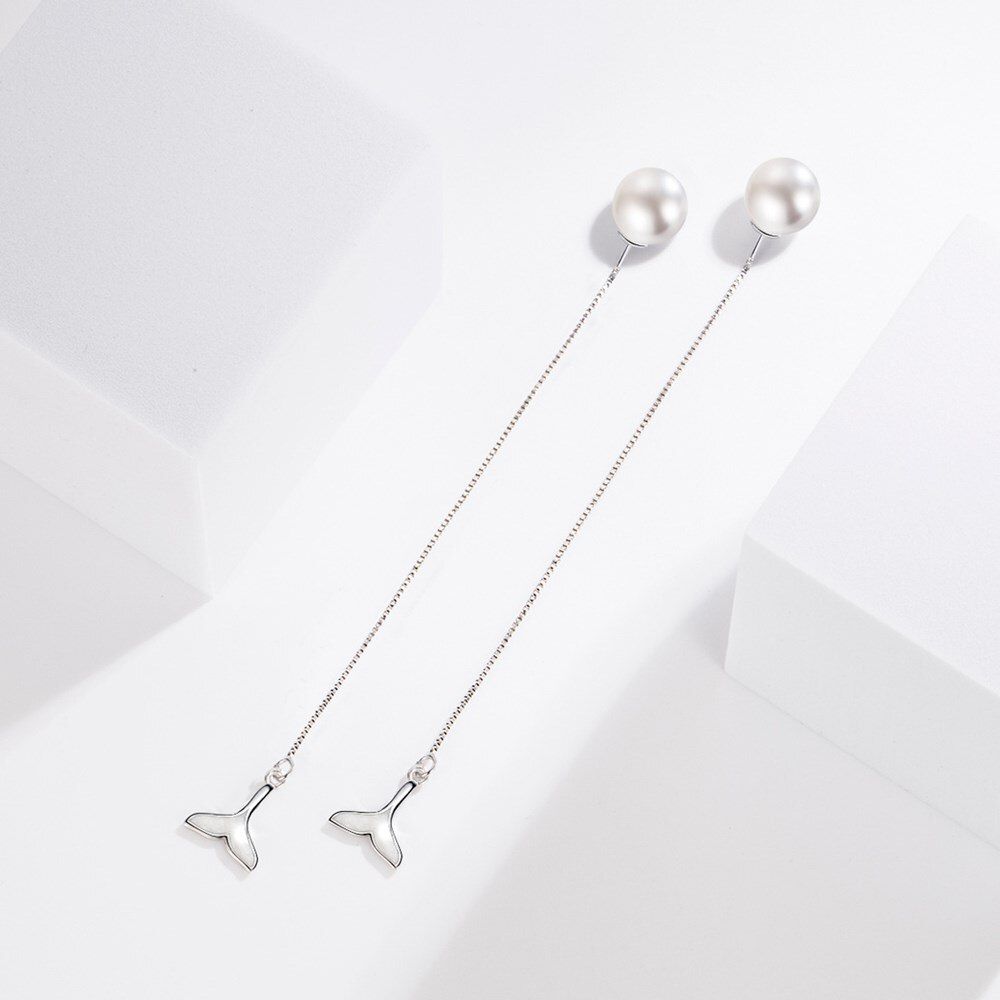 Women's Fashion Jewelry Dolphin Fish Tail Long Earrings