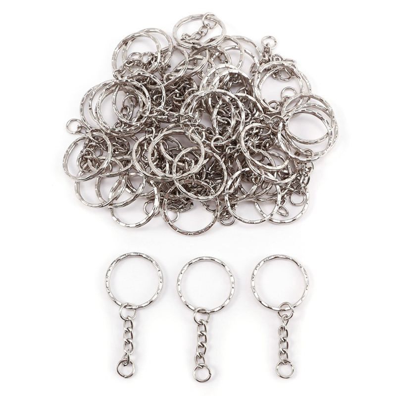 50x Ring 25mm for keyring keychain 30mm silver metal jewelry DIY