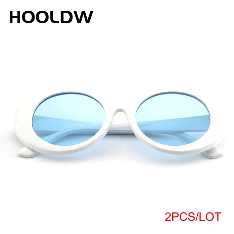 2pcs/lot Clout Goggle Kurt Cobain Sunglasses Men Women Vintage Oval Round Sun glasses Fashion Ladies UV400 Eyewear Gafas De Sol