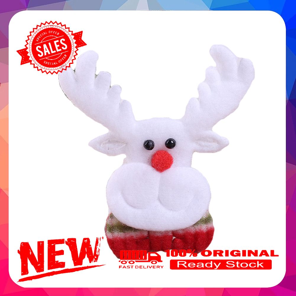 Cute Kids Adults Santa Claus Flashing LED Light Party Badge Brooch Pin Xmas Gift