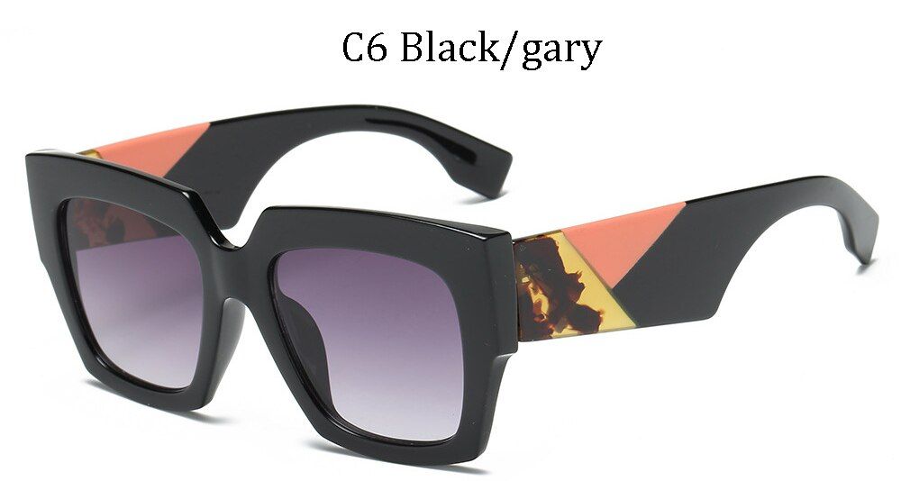 71263 C6AOZE Fashion Square Sunglasses Women Retro Brand Designer Sun Glasses for Female Summer Oversized Sunglasses Oculos UV400