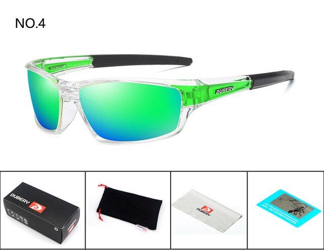 DUBERY Sunglasses Men's Polarized Driving Sport Sun Glasses For Men Women Square Color Mirror Luxury Brand Designer  620