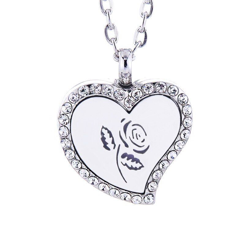 New Heart Aroma locket Necklace Magnetic Stainless Steel Aromatherapy Essential Oil Diffuser Perfume Locket Pendant Jewelry
