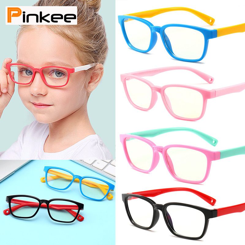 Kids Computer Anti Radiation Eyeglasses / Anti Blue Light Blocking Eyewear / Flexible Frame / Replaceable Lens / For Girls & Boys