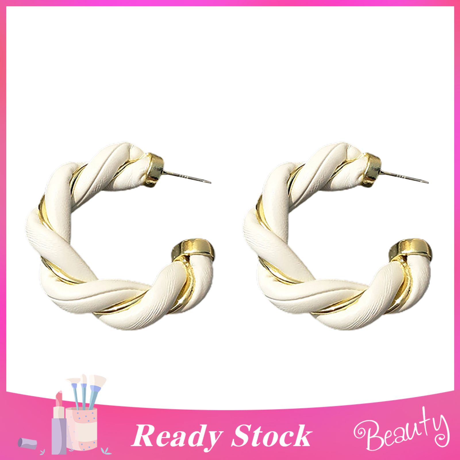 Twisted Braided Hoop Women Earrings Faux Leather Winding Elegant Stud Earrings Fashion Jewelry
