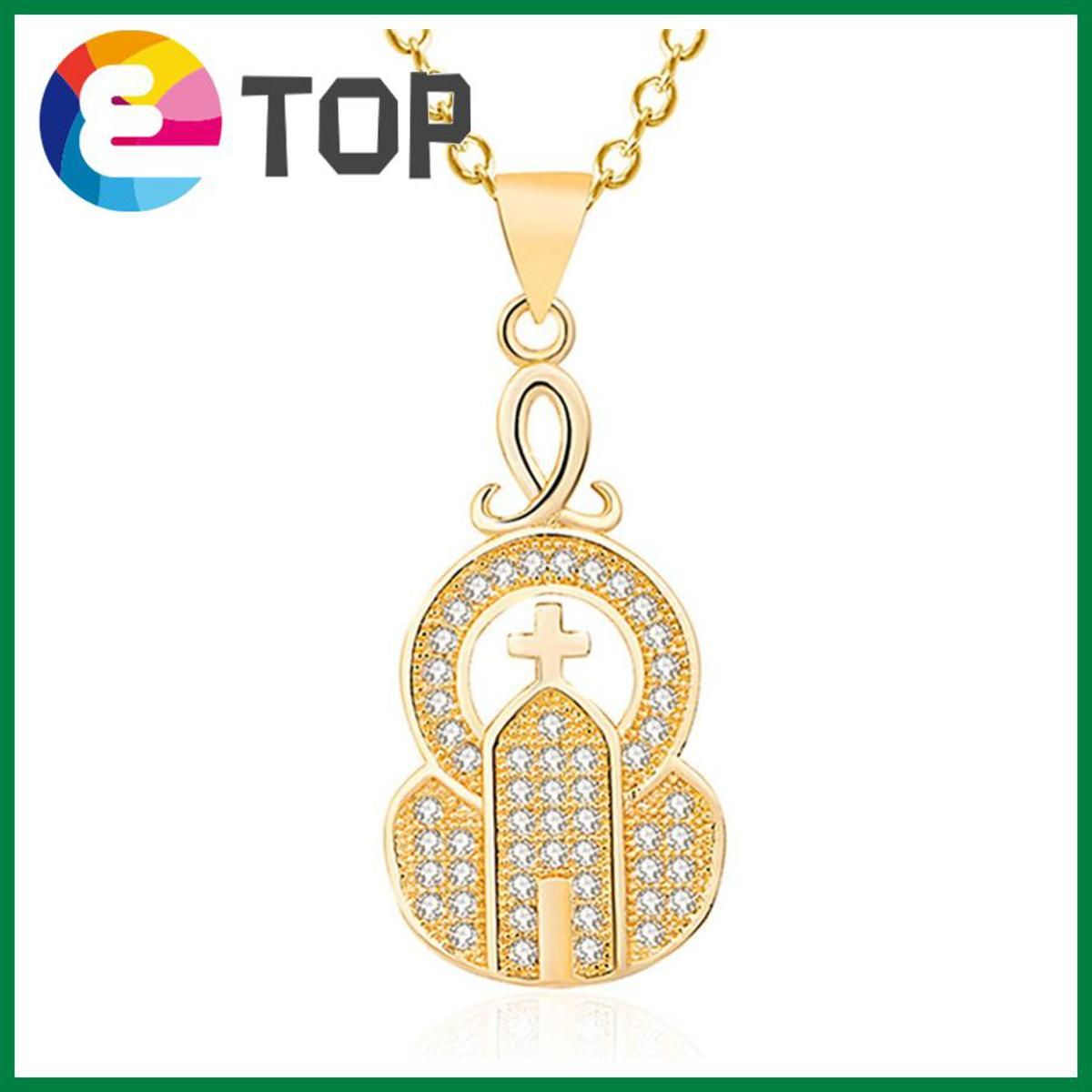 Hollow Cross Necklace Christian Pendant Necklace Clavicle Chain Simple Accessories
