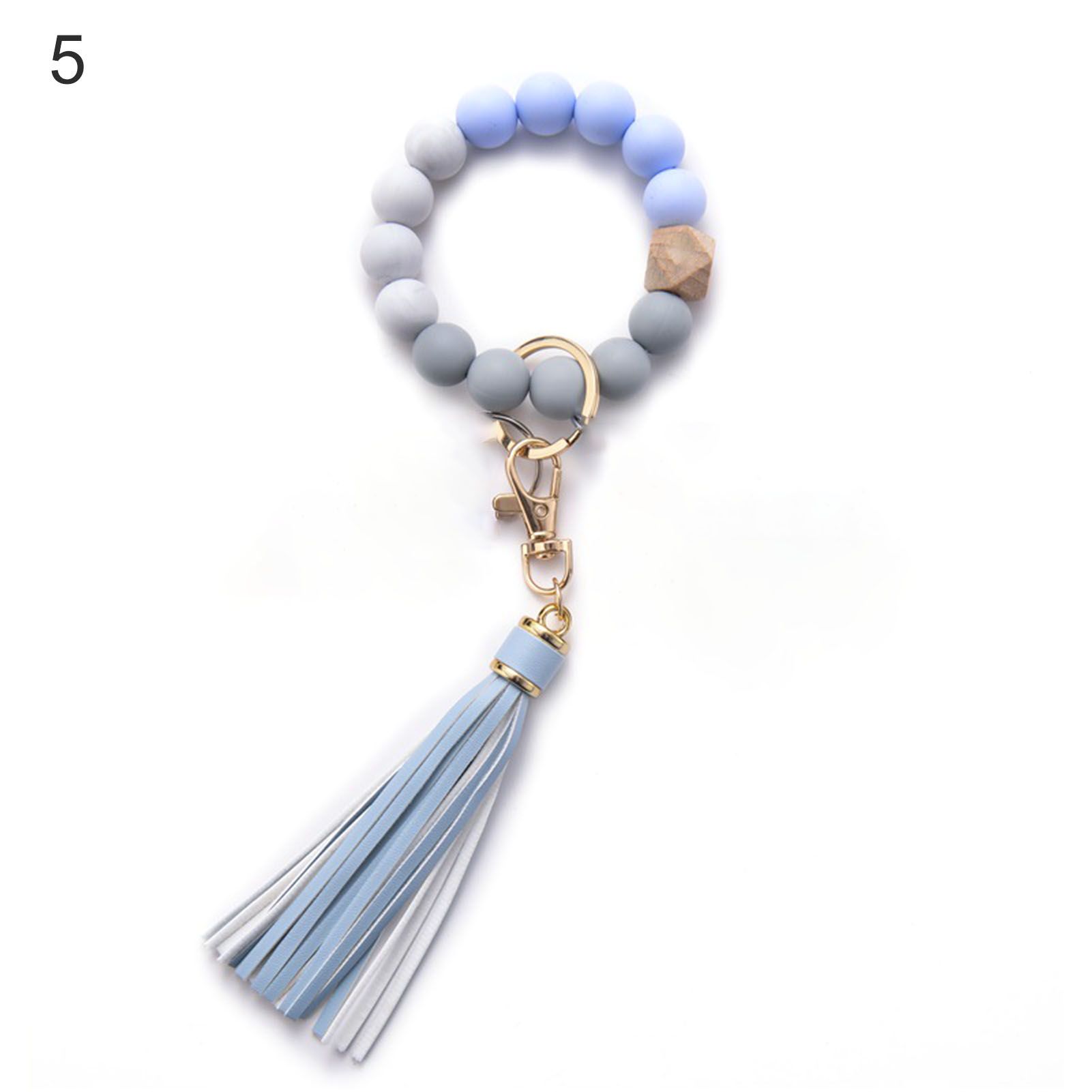 Lightweight Decorative Beads Keychain Long Lasting Silicone Beads Bracelet Keychain for Daily Use