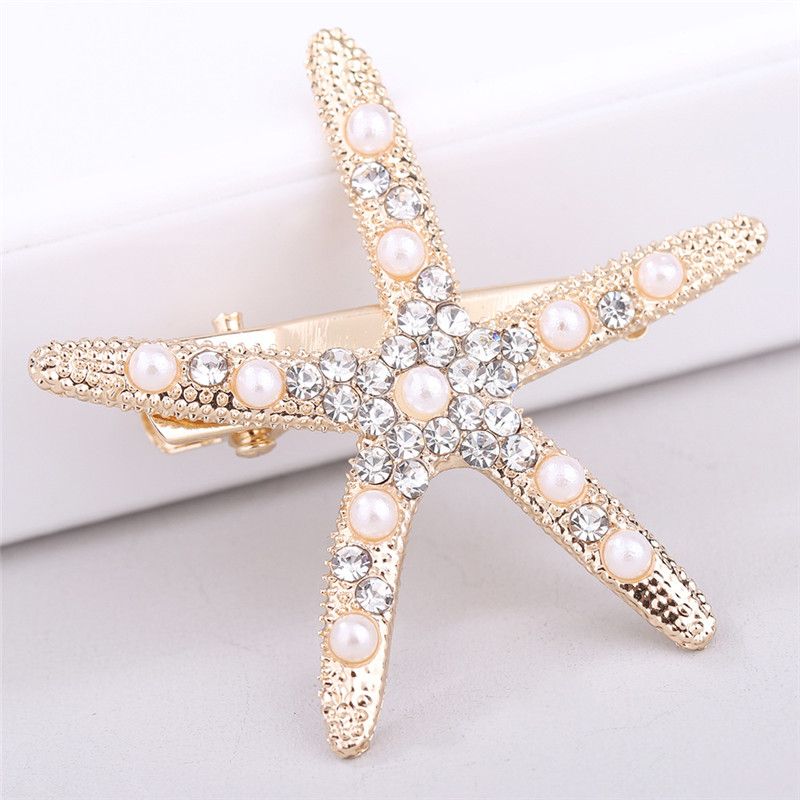 Fashion Hot Lady Girl Beach Wedding Natural Starfish Sea Star Hair Clip Hairpin