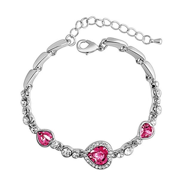Crystal Heart Stone Bracelet
