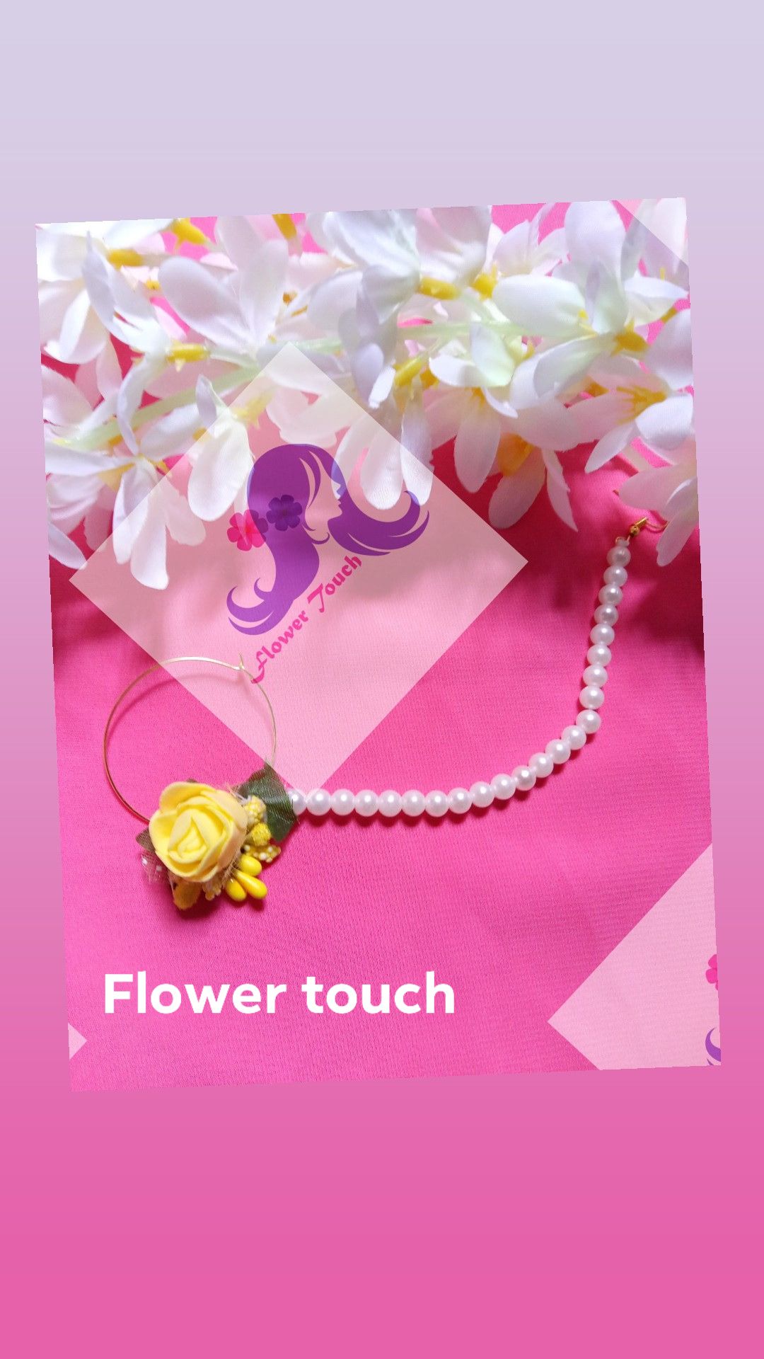 Artificial flower  jewellery 1pce noth yellow colour for girls and womens