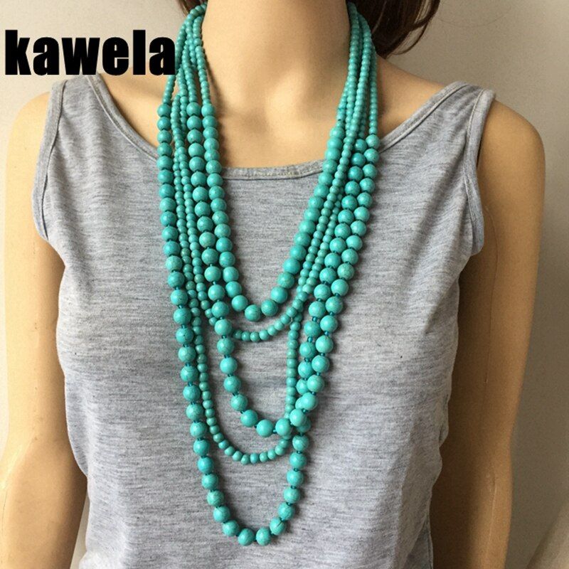 Statement Layers Natural Stone Chunky Necklace(null)