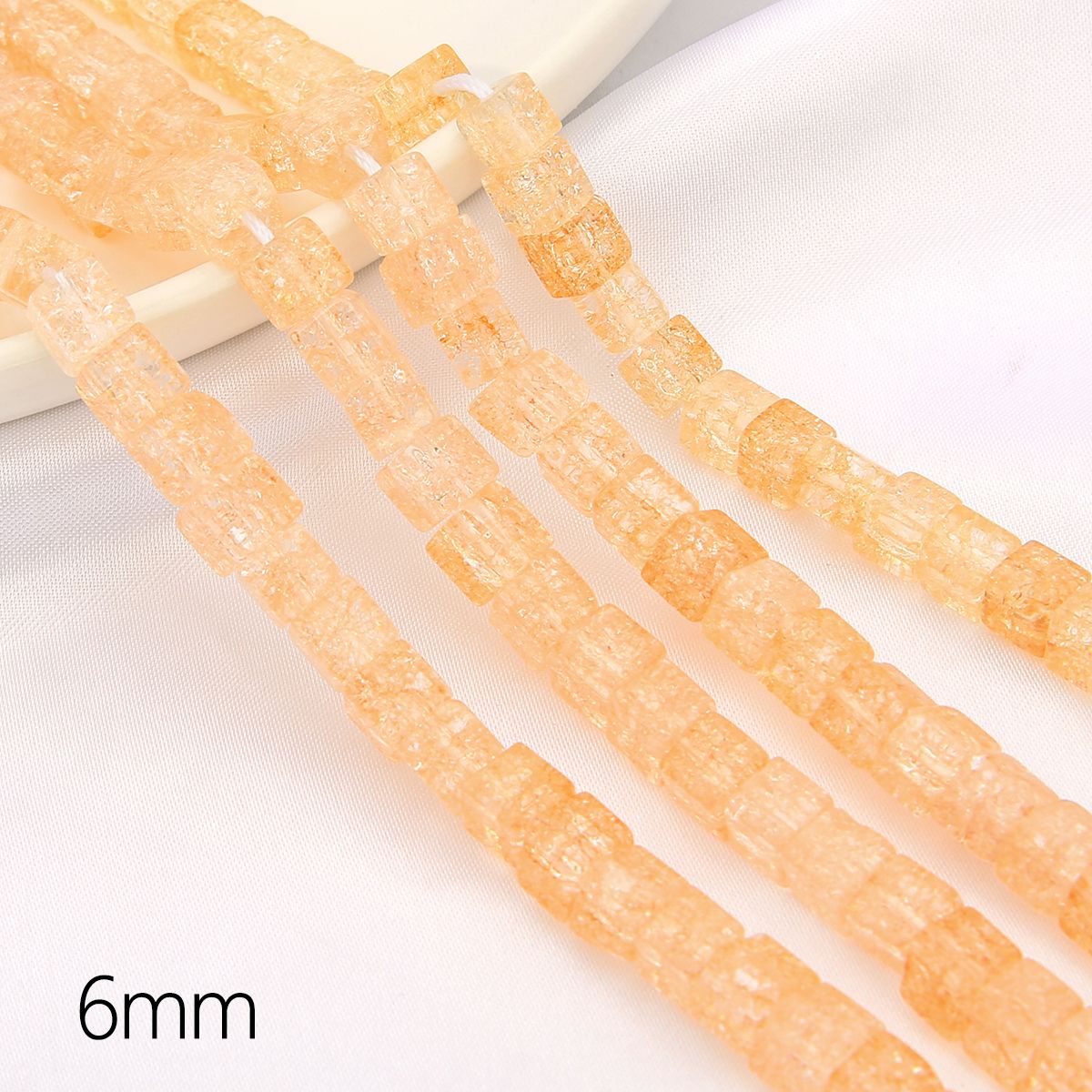 59Pcs 6mm Square Beads Crackle Glass Cube Beads For Jewelry Making DIY Bracelet Necklace Findings Accessories