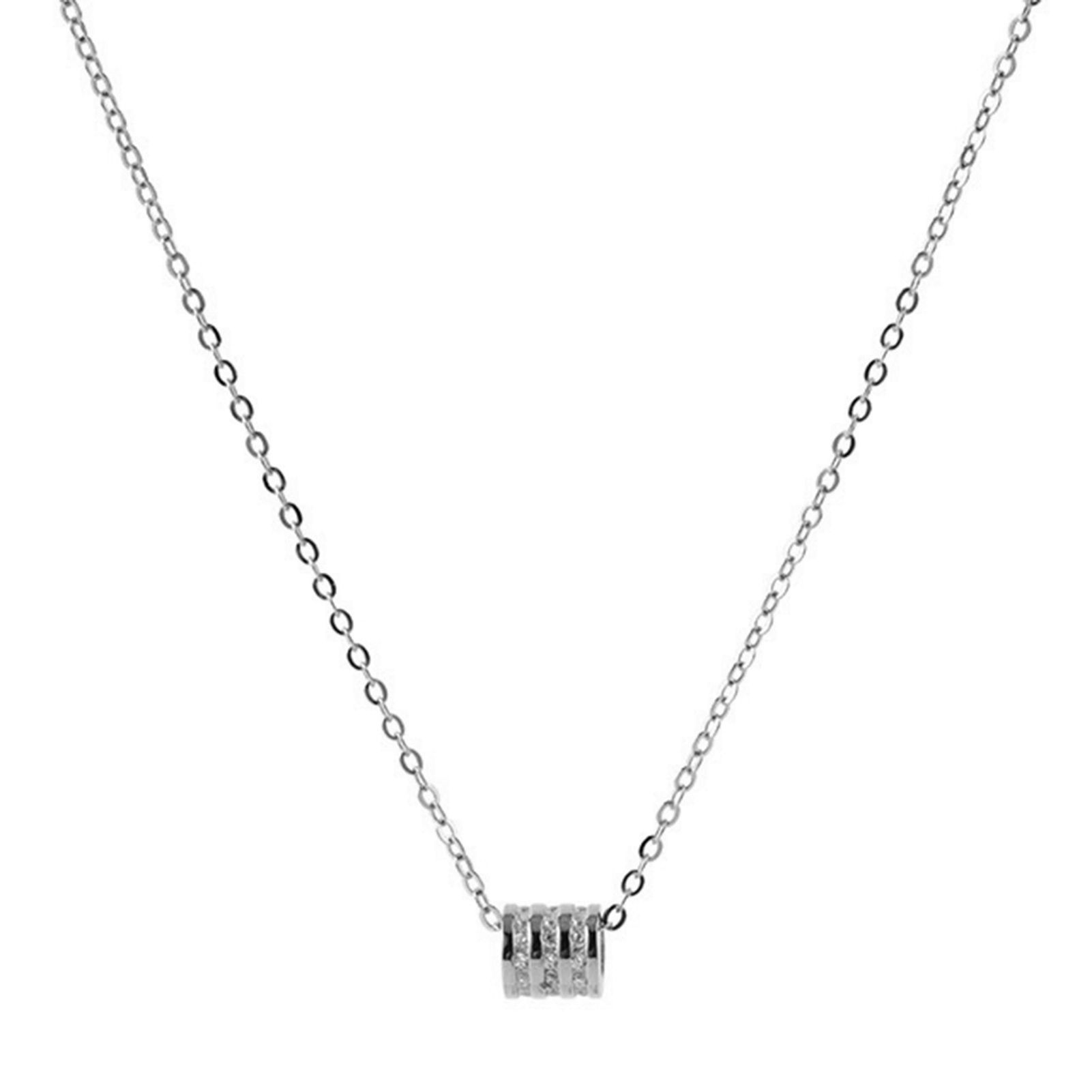 Temperament Slim Waist Rhinestone Cylinder Pendant Clavicle Chain Necklace Jewelry Accessory for Valentine Day