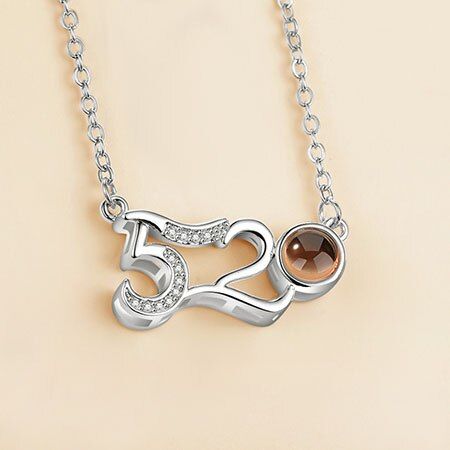 New Rose Gold Silver Color 100 Language I love You Necklace Memory Projection Pendant Wedding Letter Necklace Drop Shipping