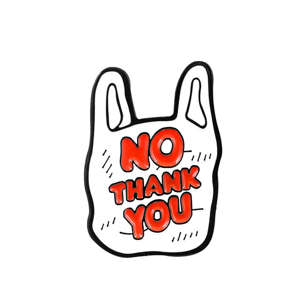 English Letter No Thank You Badge Collar Lapel Brooch Pin Clothes Jewelry Decor