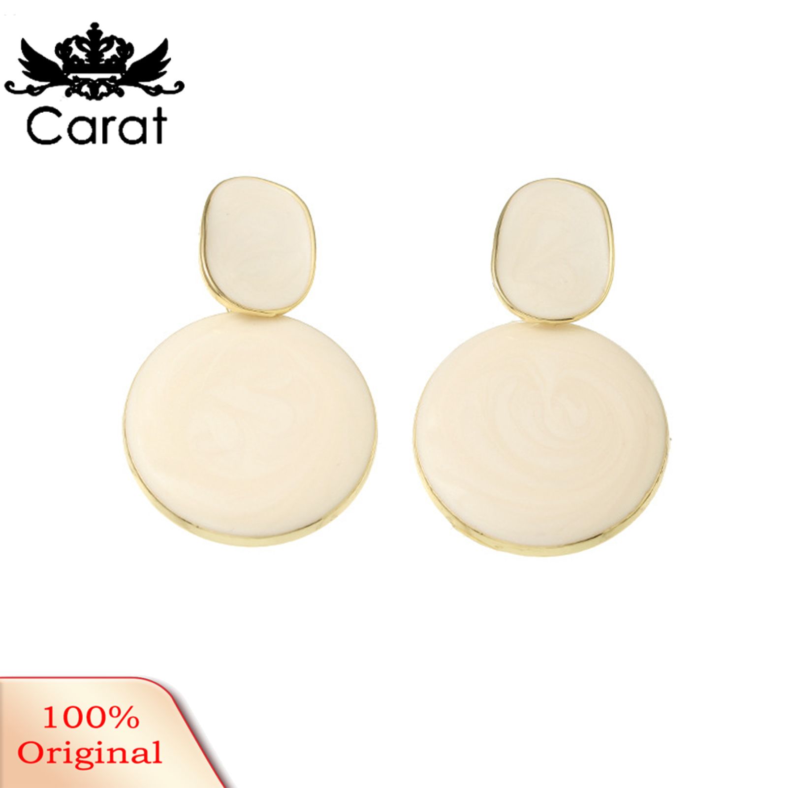 Carat Drop Earrings Oval Shape Exquisite Alloy Candy-colored Dangle Earrings for Party