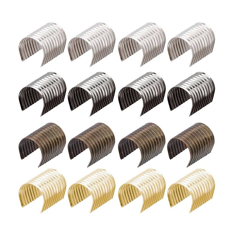 200Pcs Leather Rope Clip Fastener Crimping Cord String Leather Rope Clip for Necklace Jewelry DIY Craft Making