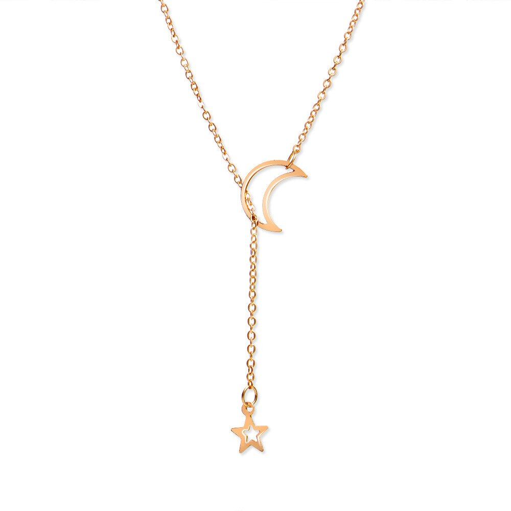 Fashion Personality Moon Women Necklace Female Clavicle Chain Plating Gold Crescent Pendant Necklaces For Friend Gift