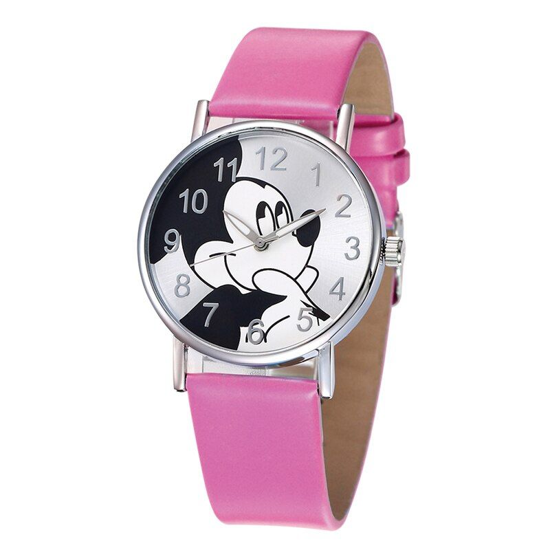 Cute Cartoon Wristwatch Children Quartz Leather Ladies Dress Watch Mickey Women Watches Kid Students Clock Boy Girl Relojes Saat