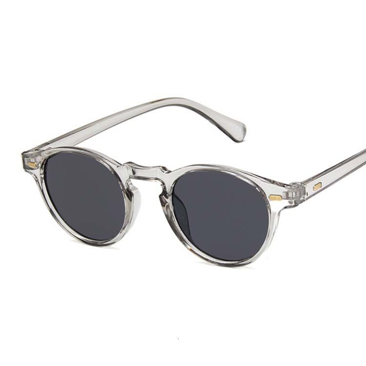 Trans GrayBrand Round Sunglasses Women Unisex Retro Vintage Design Small Sun Glasses For Female Driving Sunglass Ladies Shades