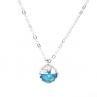 Women Faux Crystal Hollow Fish Tail Pendant Clavicle Chain Neckle Jewelry