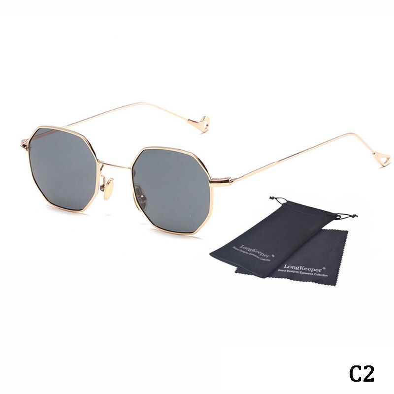 C2Long keeper Square Octagon Designer Sunglasses Women Small Metal Frame Eyewear polygon Unisex lunettes de soleil homme JR6660