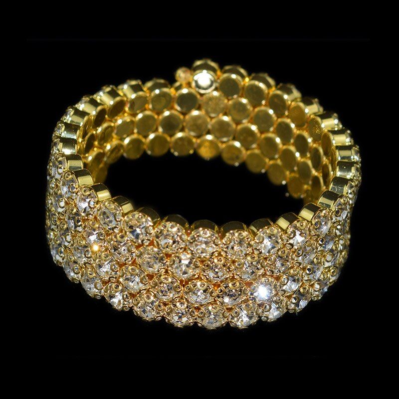 Fashion Luxury Women Multi Layers Crystal Rhinestone Bracelets Bangles Adjustable Wedding Pulseras Jewelry Girl Gifts