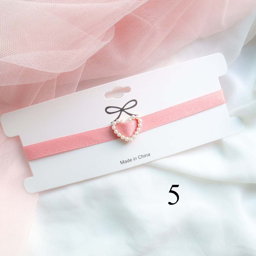 Simple Harajuku Sweet Cute Velvet Ribbon Rope Choker Women Star Moon Earth Pendant Short Choker Necklace for Women Girls