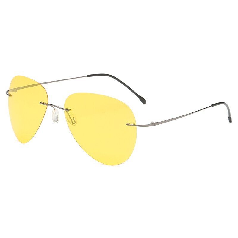 Pilot Rimless Titanium Polarized Sunglasses Men Vintage Ultralight Brand Designer Frameless Photochromic Sun Glasses for Women
