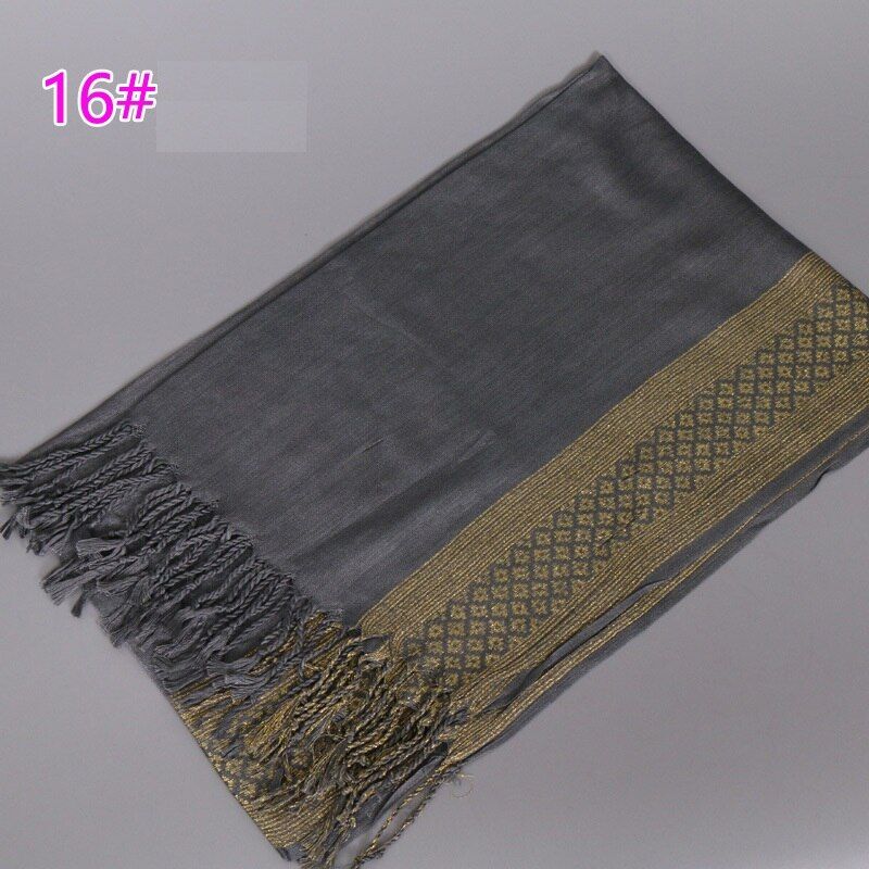 Women New Sale Tassels Cotton Lurex Plaid Stripe Scarf Long Hijab Muslim Scarves/scarf Blanket Scarf Winter Scarf Women