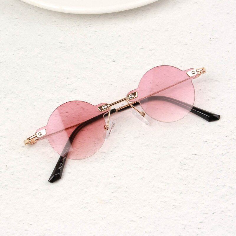 RedElbru Children's sunglasses girl boy cute summer round candy color sunglasses kids Frameless UV400 sunglasses