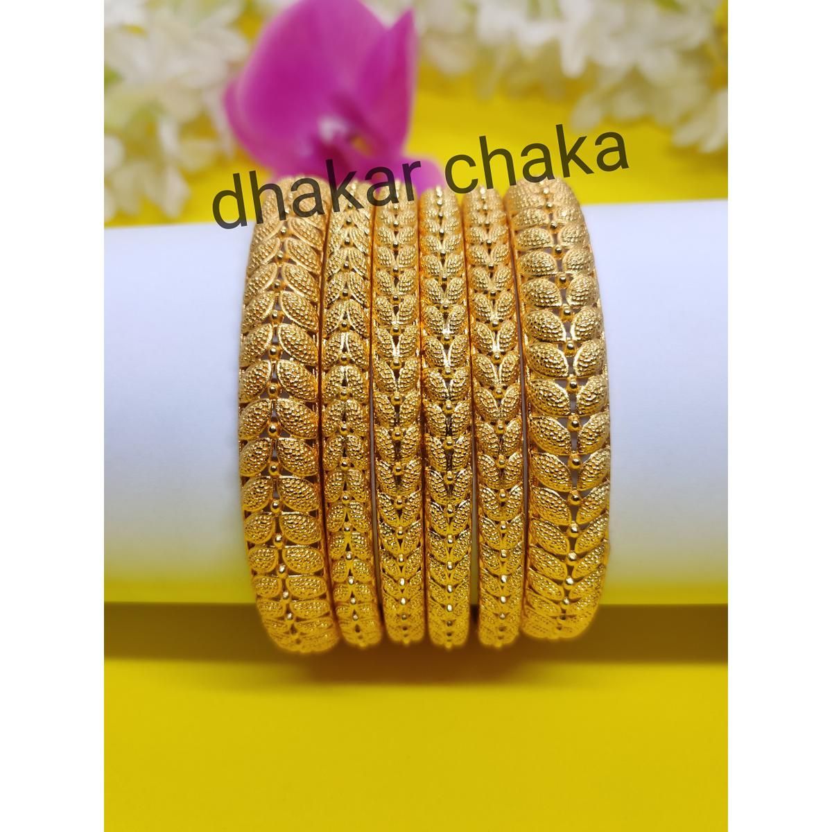 Indian Gold Plated Bangles churi for Women 6 Pcs Set