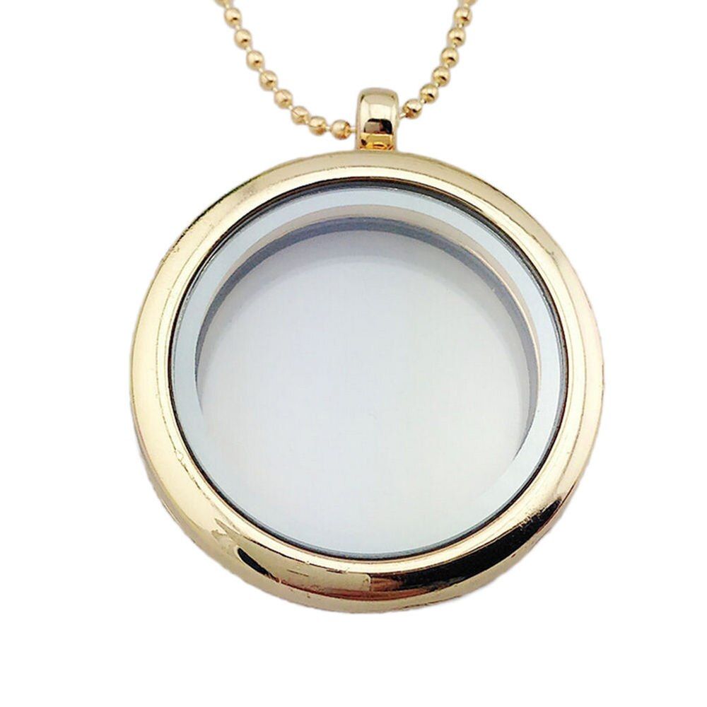 4 Colors 2 Styles 30mm Round Magnetic Glass Floating Locket charms Memory Photo Locket