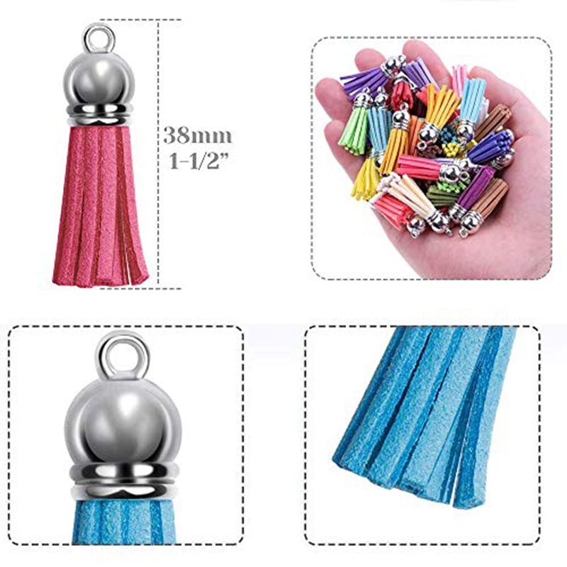 Acrylic Keychain Blanks, Transparent Round Acrylic Discs Circles, Colorful Tassel Pendants for DIY Projects and Crafts