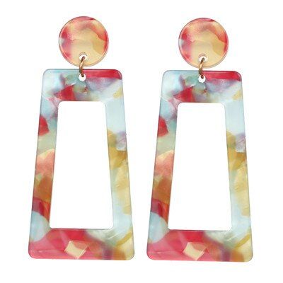 2019 Fashion Leopard Earrings Acetate Earrings Personality  Exaggerated Edition Geometric Square Brown Acrylic earrings