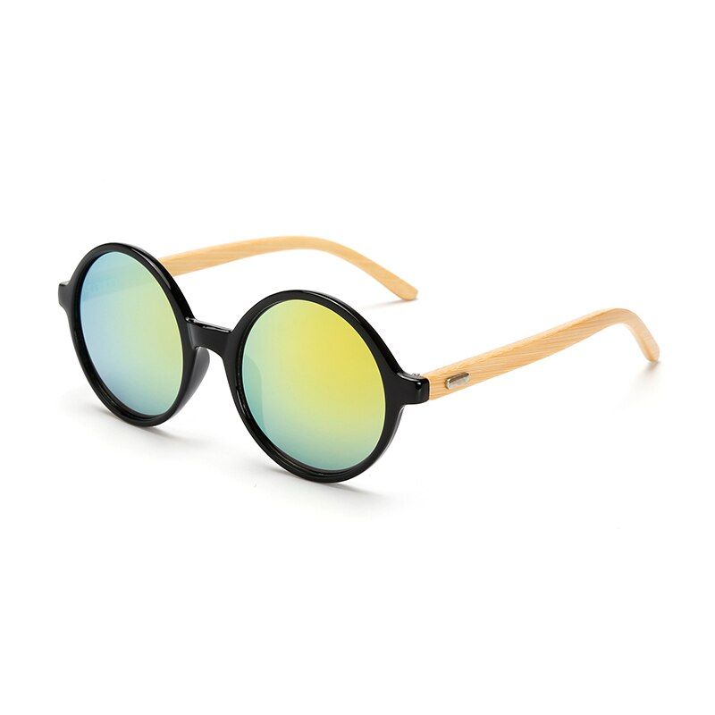 KP1527-C5New arrival Wood Sunglasses women ROUND sun glasses bamboo sunglasses for women men Mirror eyewear retro de sol masculino