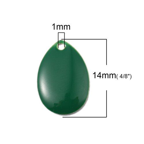 DoreenBeads Hot Fashion Copper Enamelled Sequins Pendant Drop Brass Colorful Jewelry DIY Findings Charms 14mm x 10mm, 10 PCs