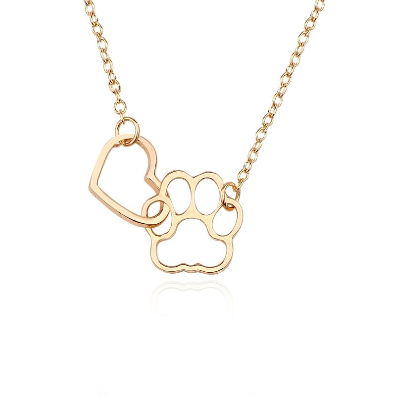 Lovely Pet Cat Dog Paw Necklace Women Enamel Animal Claw Foot Print Necklaces & Pendants Jewelry For Dog Owners