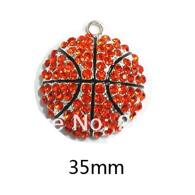 (Choose Design First) 10pcs/bag Sport Ball Series 1 Rhinestone Football,Basketball,Volleyball,Baseball,Rugby Tennis Pendants