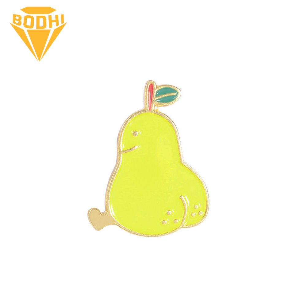 Unisex Walking Peach Pear Fruit Enamel Brooch Pin Badge Shawl Bag Clothes Decor