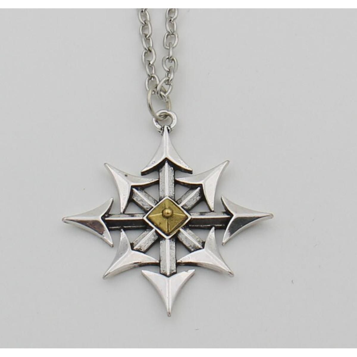 Cross of Chaos Star Necklace,Chaos Magick Pendant Arrows of Chaos Necklace Satanic Steampunk Jewelry for Men
