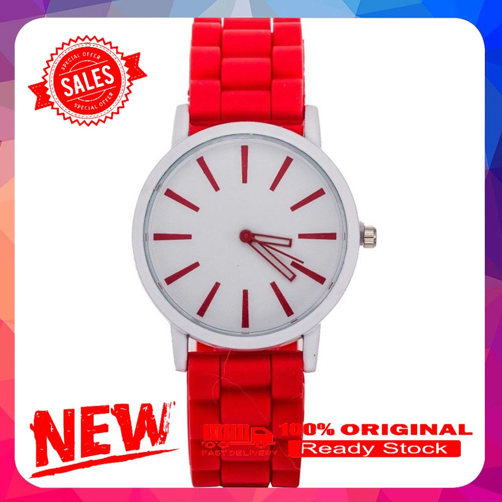 Fashion Women Candy Color Round Dial Silicone Band Analog Quartz Wrist Watch