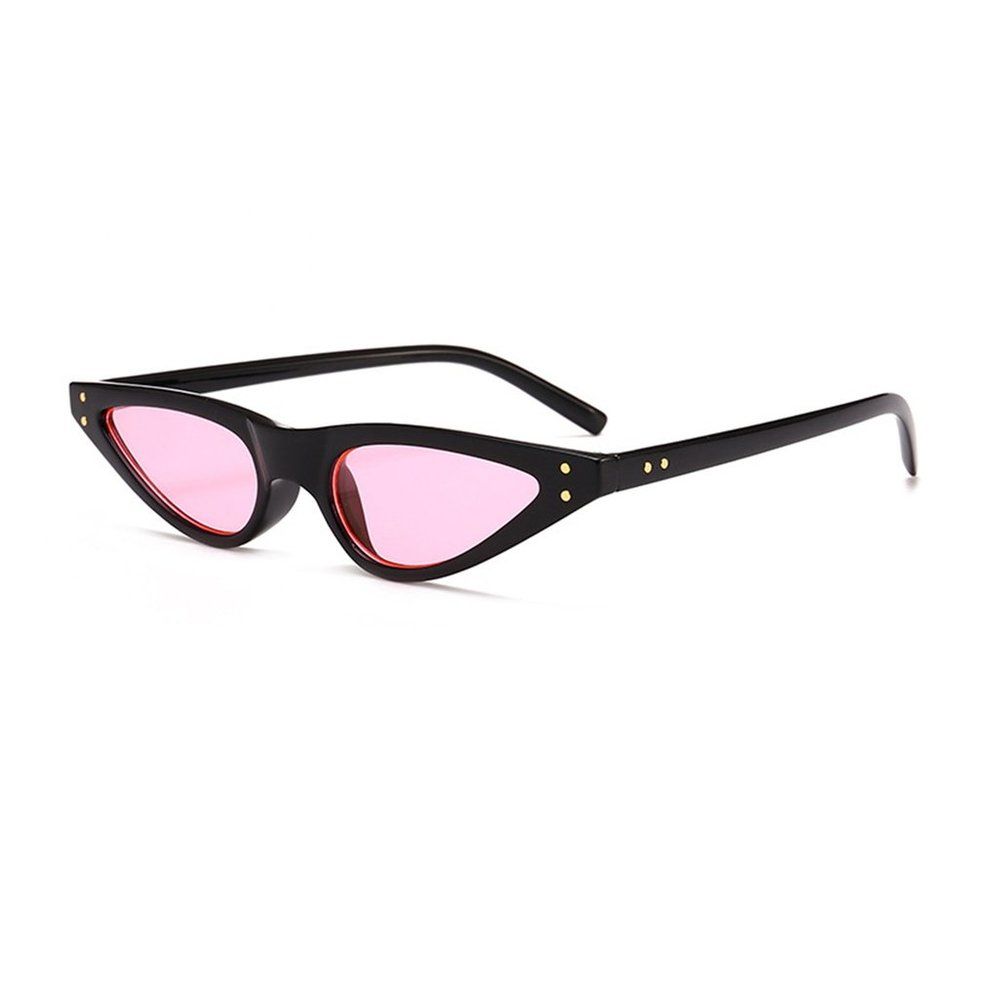 Vintage Women Cat's Eye Sunglasses Special Female PC Frame Eyewear Glasses - Black & Pink