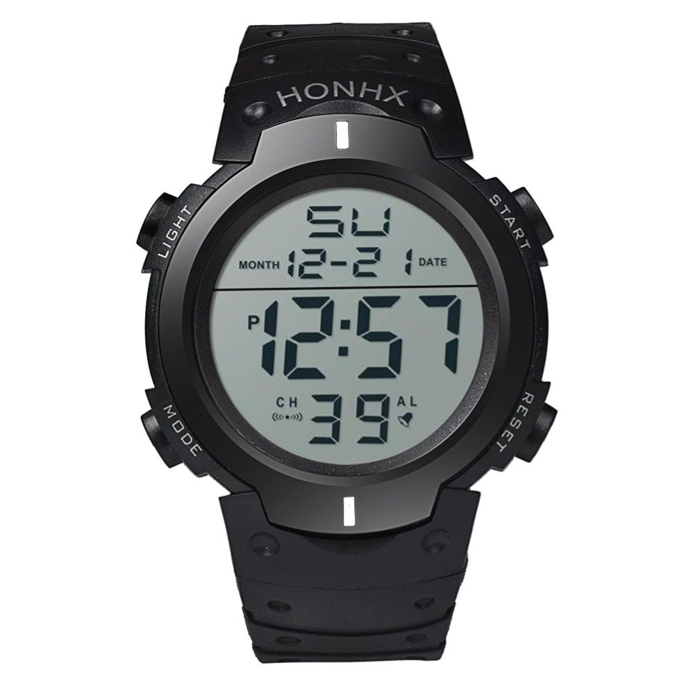 HONHX Unisex Adjustable Strap Backlight Big Dial Sports Digital Wrist Watch