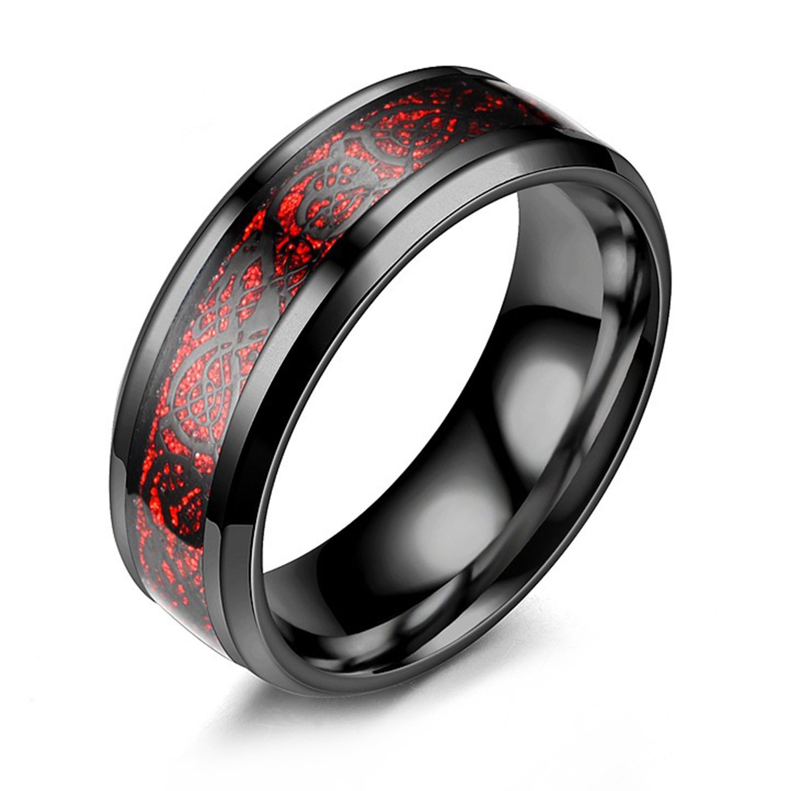 Fashion Simple Men Luminous Dragon Pattern Glowing Ring Jewelry Accessory