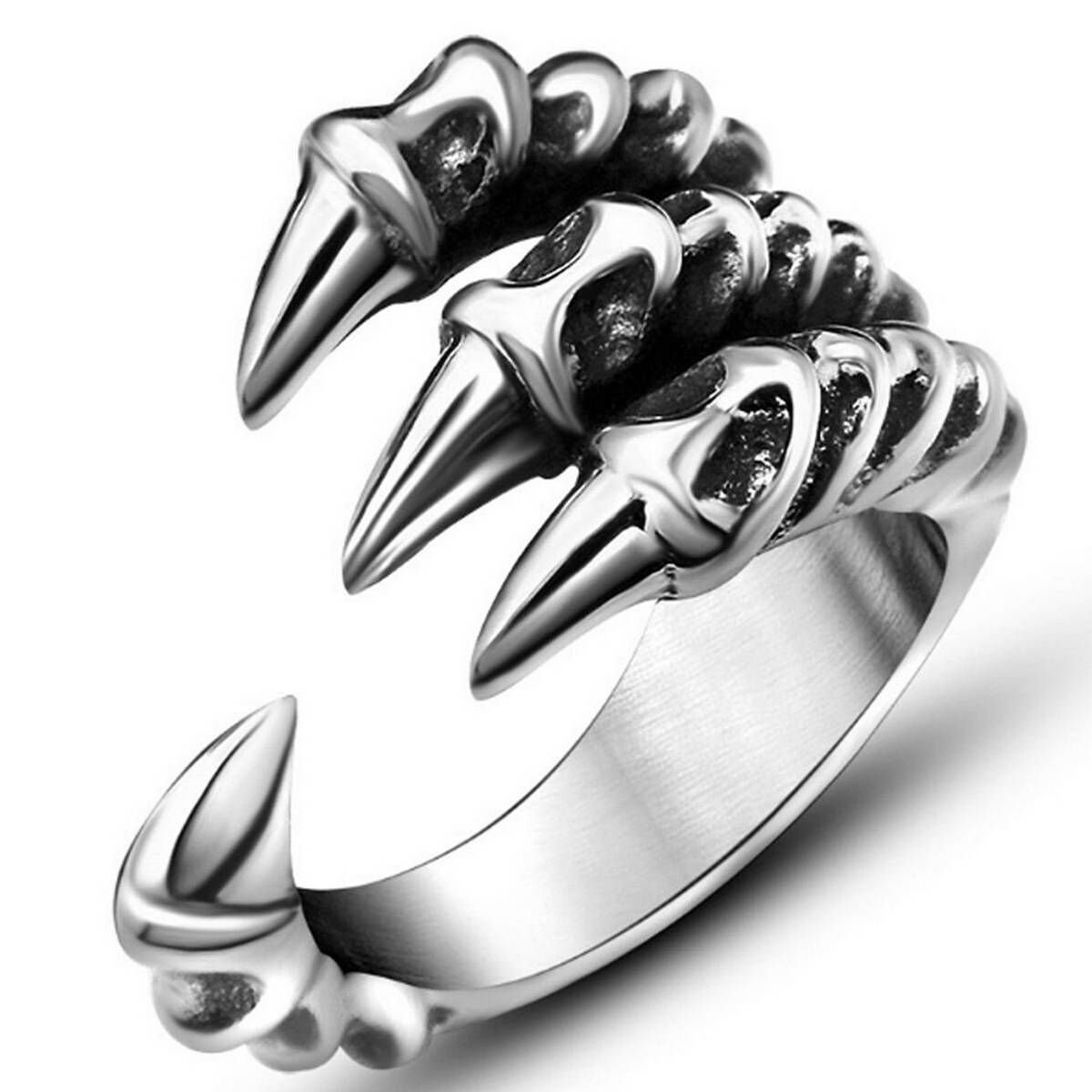 Vintage Eagle Claw Open Finger Ring Adjustable Rocker Jewelry Gift