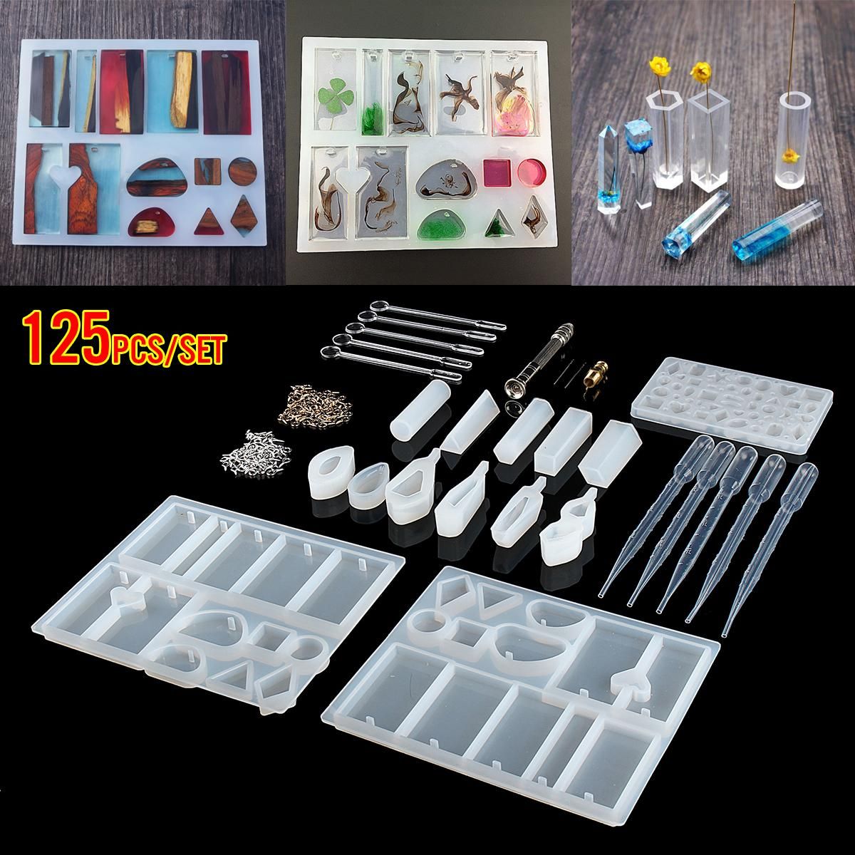 77Pcs Resin Casting Molds Kit Silicone Mold Jewelry Pendant Mould Craft DIY Set -