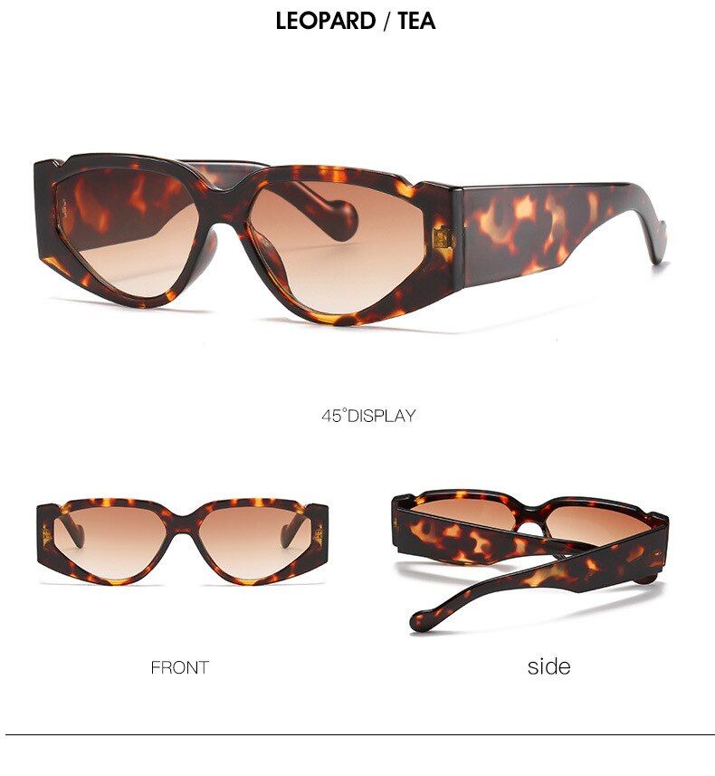 3VCKA Fashion Women Square Sunglasses Brand Designer Small Half Frame Glasses Female Male Mirror Sport Siamese Eyeglasses UV400